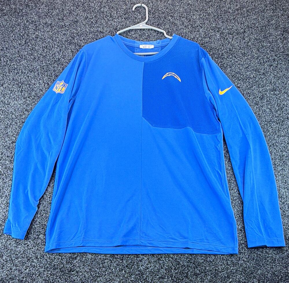 Nike Dri-FIT LA Chargers NFL Football Long Sleeve Blue Yellow, L team issued